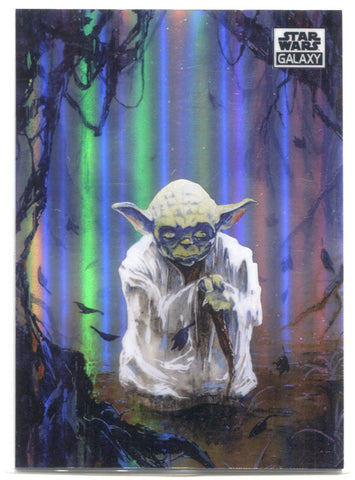 2021 Doug Cowan - Yoda on Dagobah Topps Chrome Star Wars Galaxy REFRACTOR #44 JEDI 1