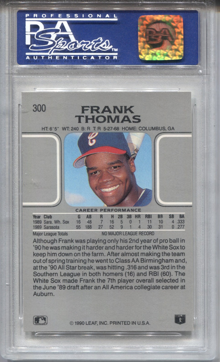 Frank Thomas Signed White Sox 1990 Leaf Rookie Baseball Card #300