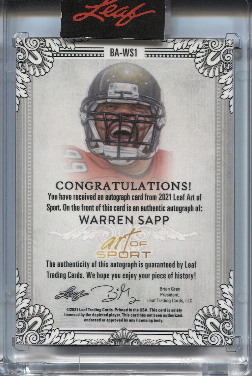 2021 Panini Contenders NFL Warren Sapp Tampa Bay Buccaneers #PP