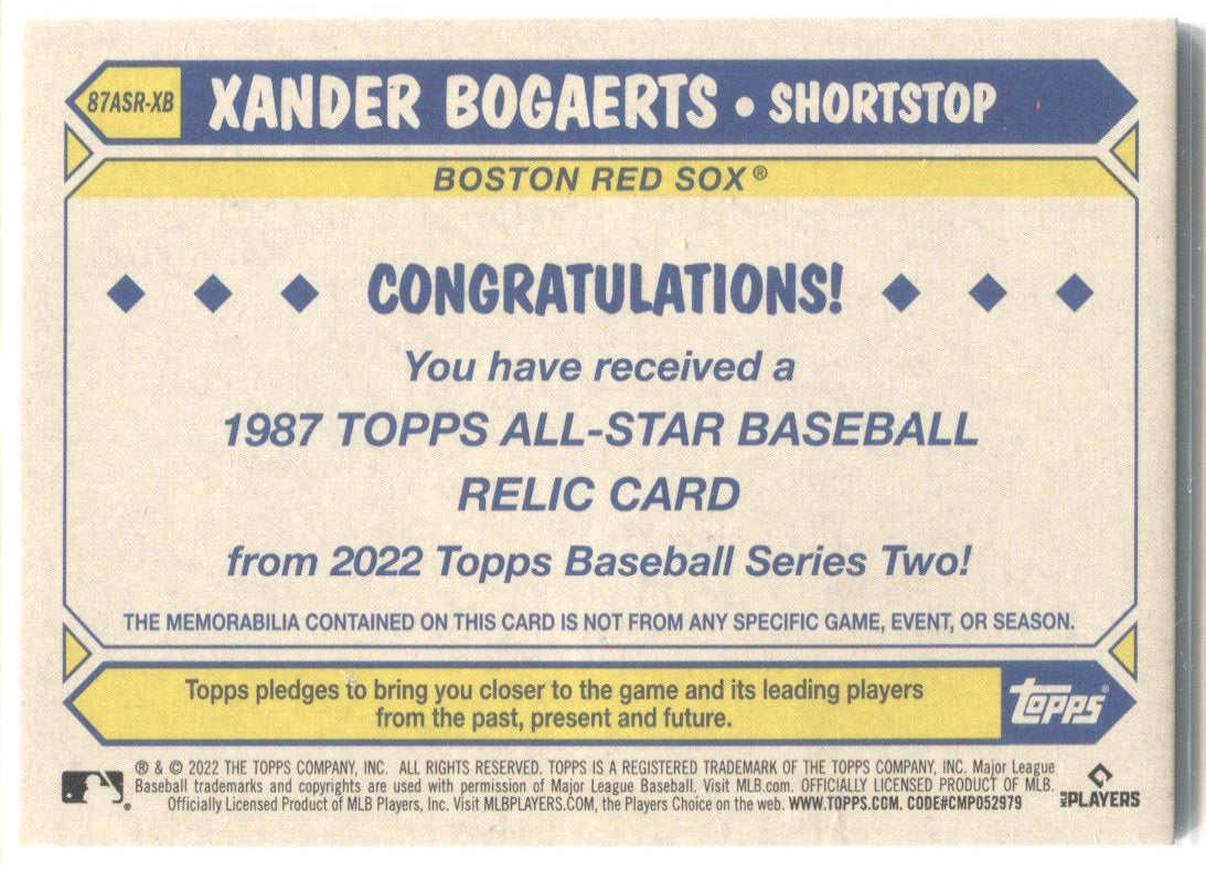 Xander Bogaerts 2022 Topps Dynasty Dynastic Decoration relic autograph –  Piece Of The Game