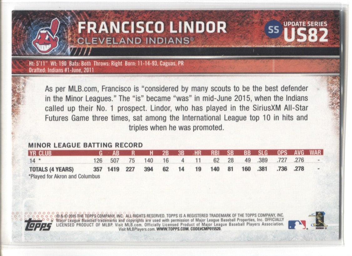  Francisco Lindor Exclusive Topps Chrome Update All