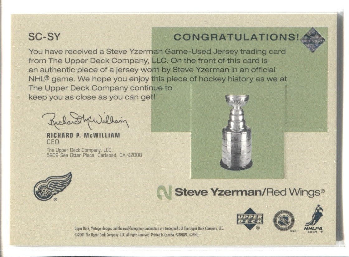 STEVE YZERMAN SIGNED GAME WORN JERSEY - collectibles - by owner