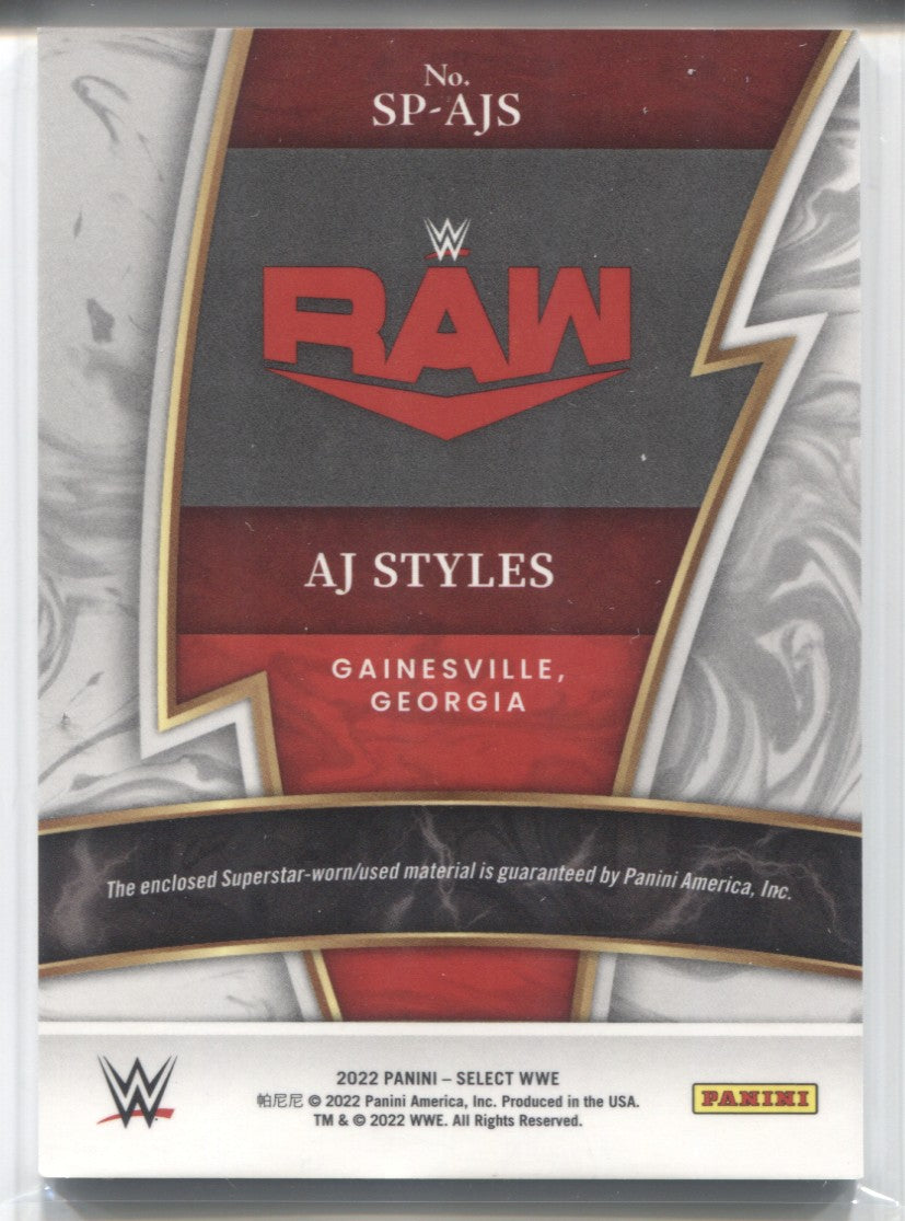 2022 A.J. Styles Panini Select WWE SPARKS SHIRT RELIC #SP-AJS Monday Night  Raw