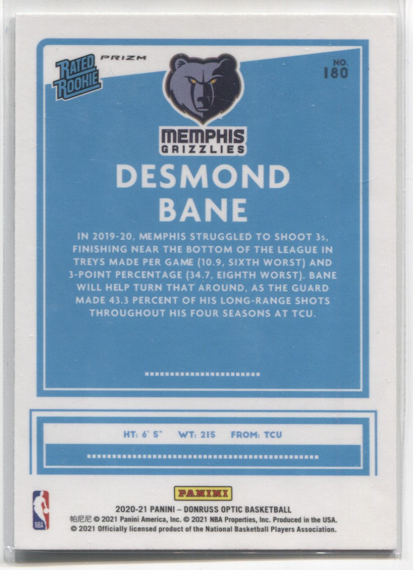Lot - 2020-21 Donruss Optic Desmond Bane Prizm Rated Rookie