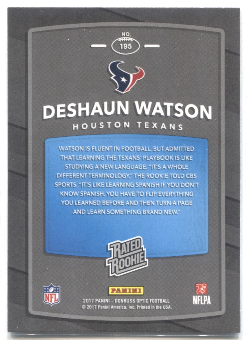 K92,837 - 2017 Donruss Rookie Threads Red #8 Deshaun Watson Jersey