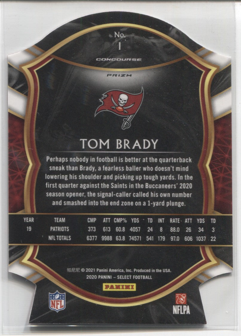 Tom Brady 2021 Select Prizm Black and Gold Die Cut #1 (ISA 10