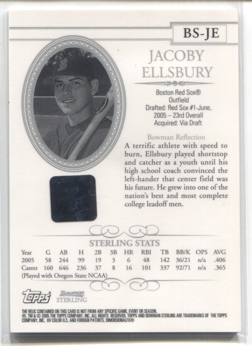 Jacoby Ellsbury Autographed Baseball Cards for sale