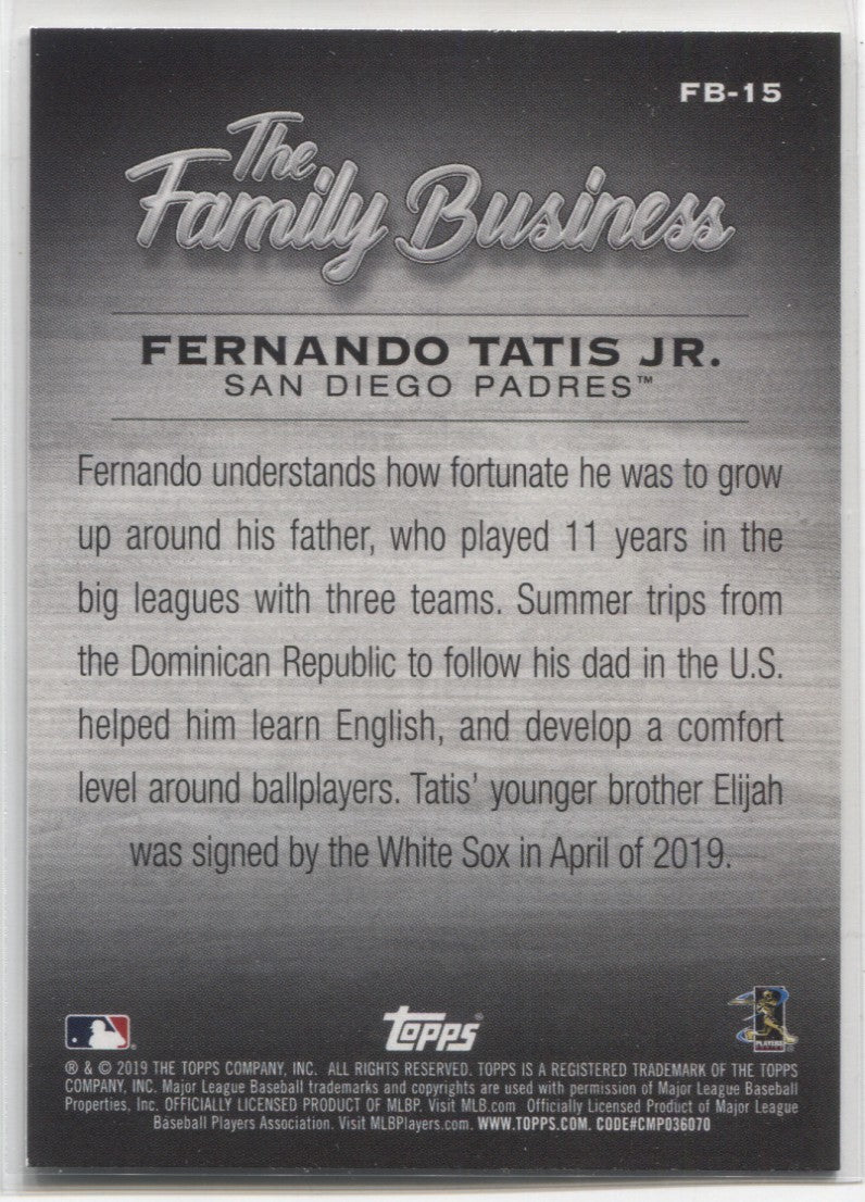 Fernando Tatis Jr 2023 Topps Series 2 Father's Day Commemorative Team Patch  Card