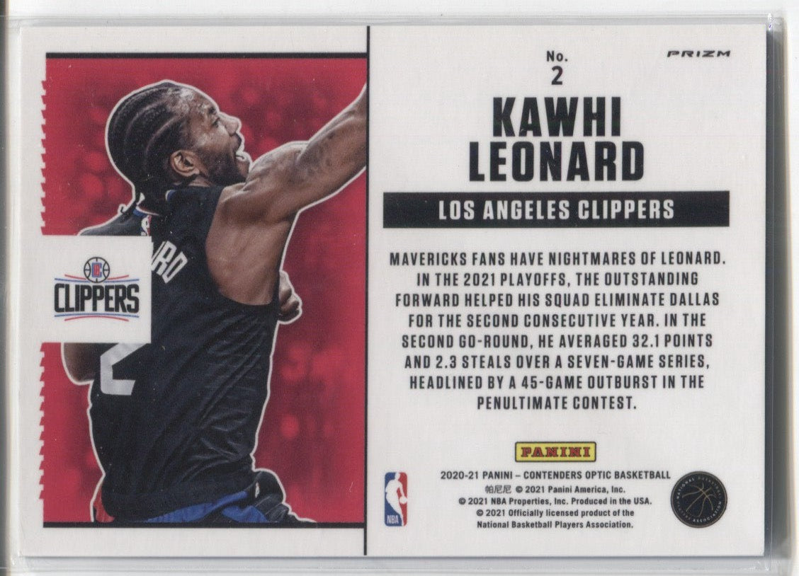 2021-22 Hoops Basketball Kawhi Leonard Green /75 - The Collectible
