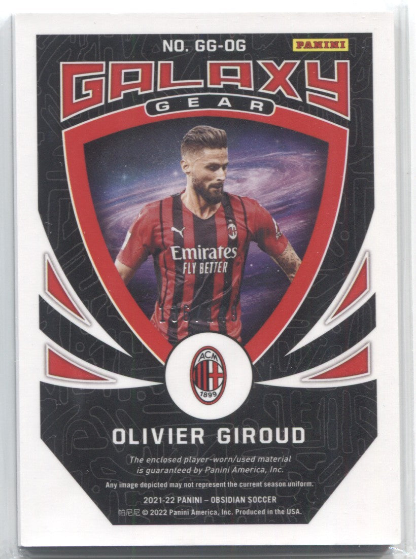 2021-22 Olivier Giroud Panini Obsidian GALAXY GEAR JERSEY RELIC 136/149  #GG-OG AC Milan