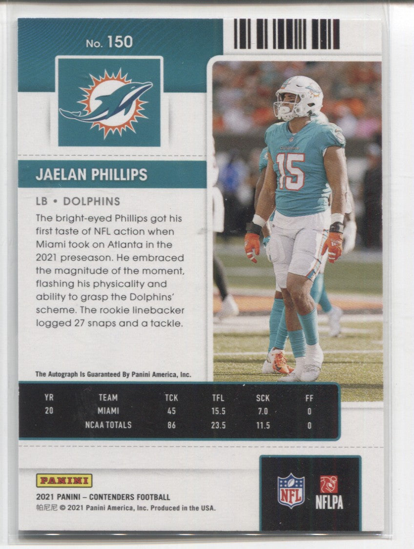 Jaelan Phillips Miami Dolphins 2021 Panini Donruss Optic Holo