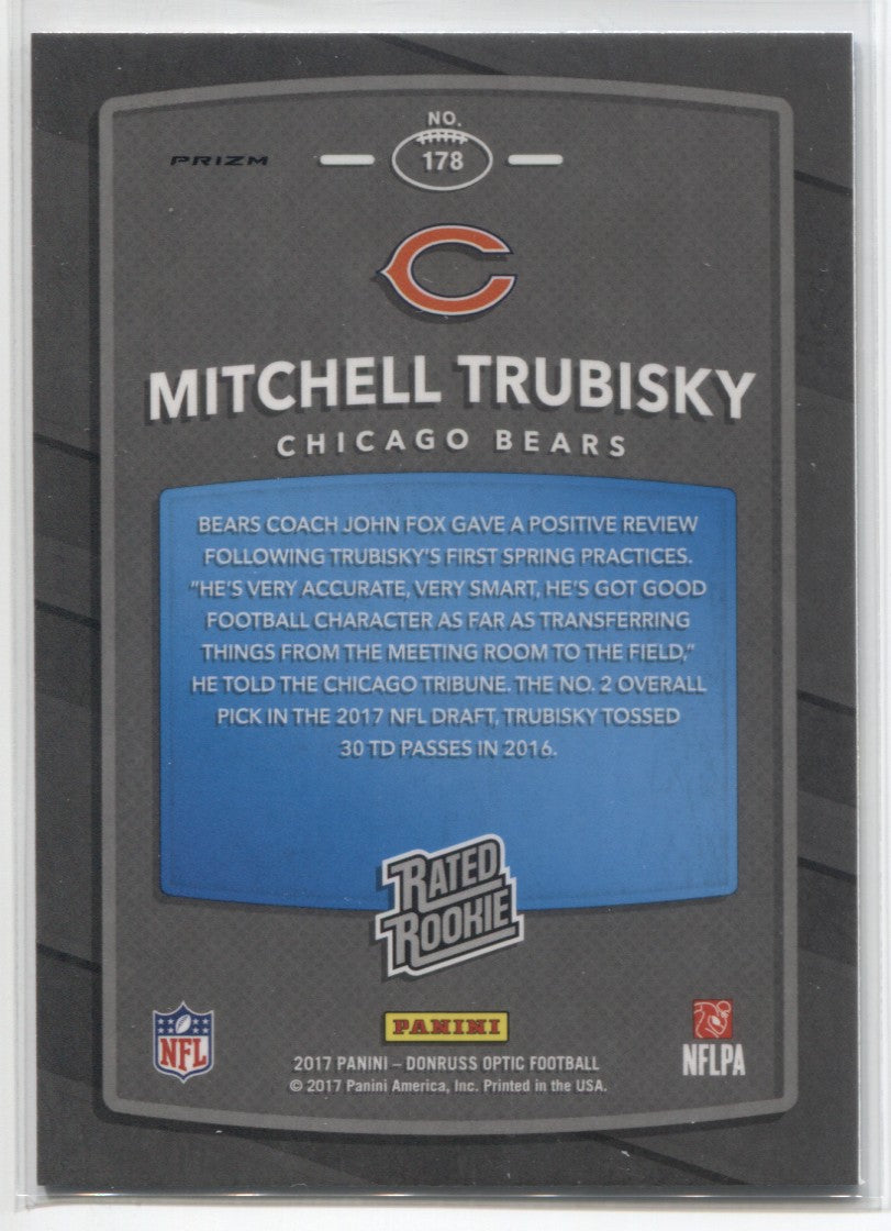 2017 Panini Prizm MITCHELL TRUBISKY Silver Prizm Auto /99 Jersey