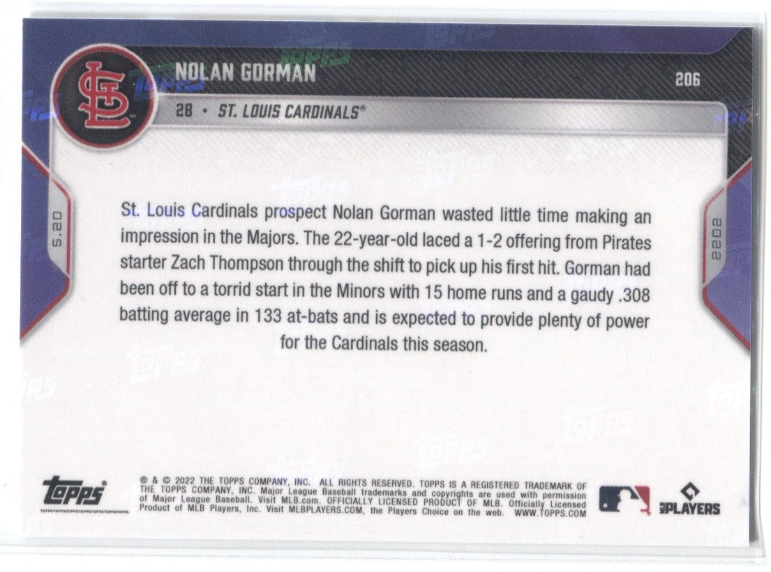 Official Nolan Gorman St. Louis Cardinals Collectibles, Nolan