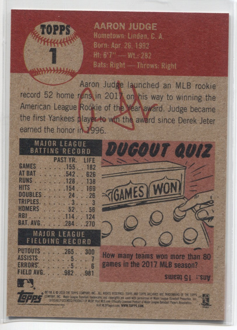 Aaron Judge 2023 Topps BIG LEAGUE Baseball Series Mint Card #1