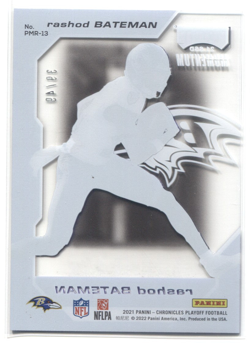 2021 Panini Playoff Rashod Bateman JERSEY Patch CARD ROOKIE