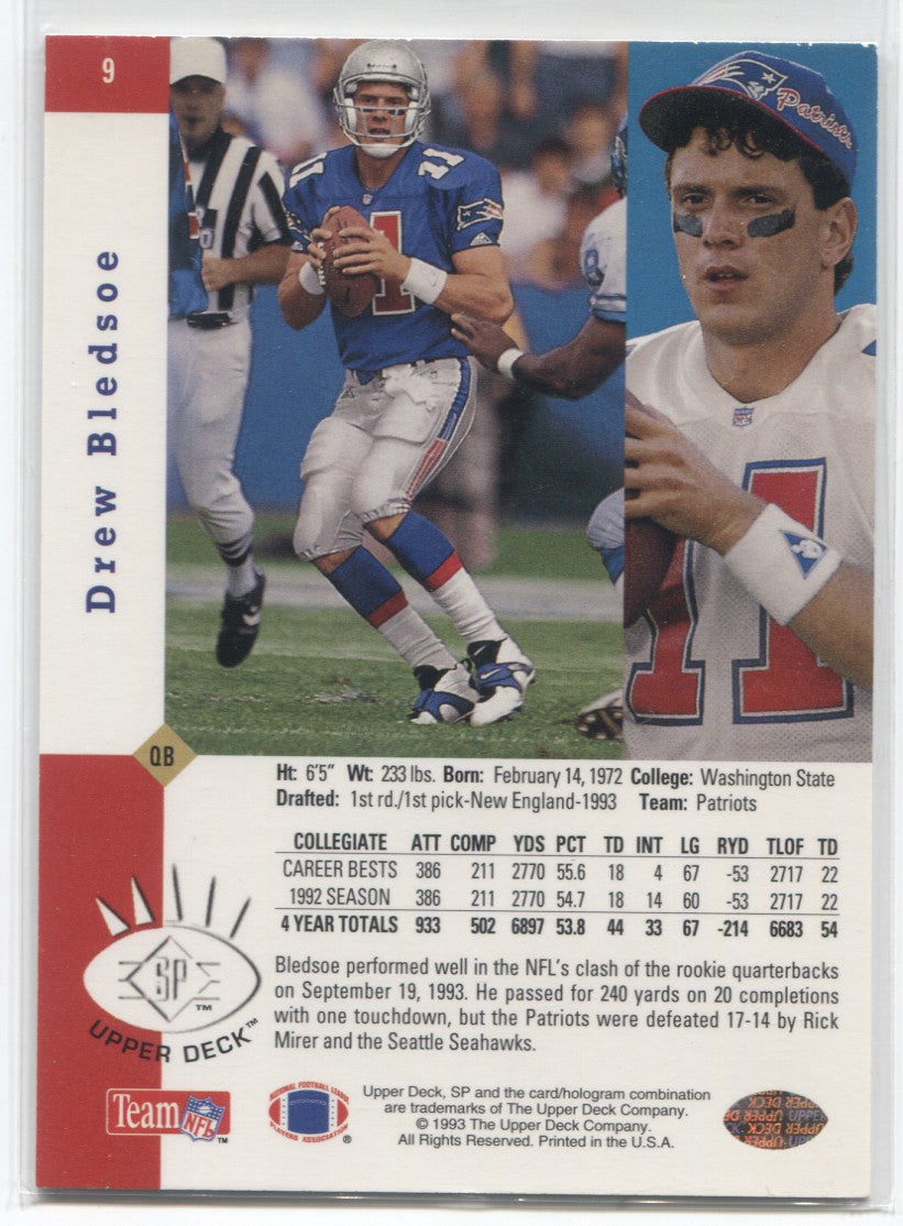 Drew Bledsoe 1993 UPPER DECK SP ROOKIE RC #9 NEW