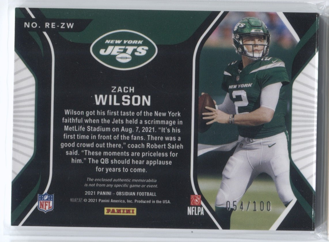 Zach Wilson 2022 Panini Chronicles Flux Base Rookie Card RC New York Jets