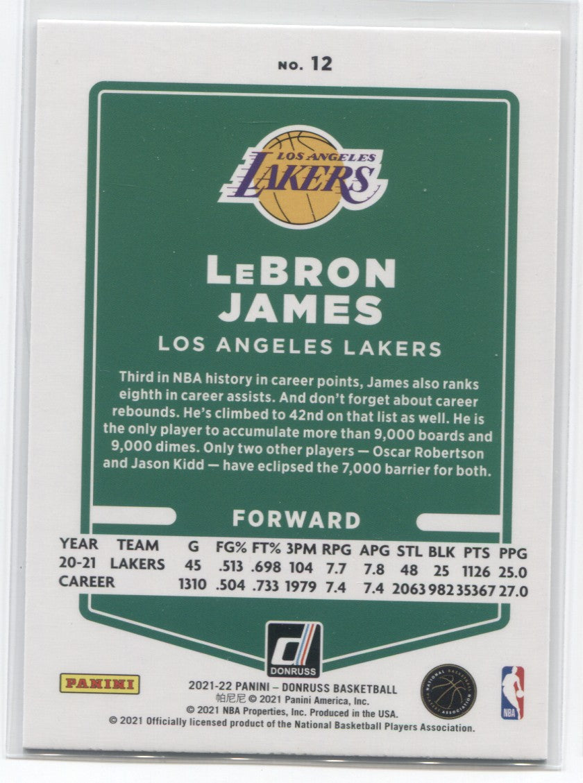  LeBron James 2022 2023 Donruss Basketball Series Mint