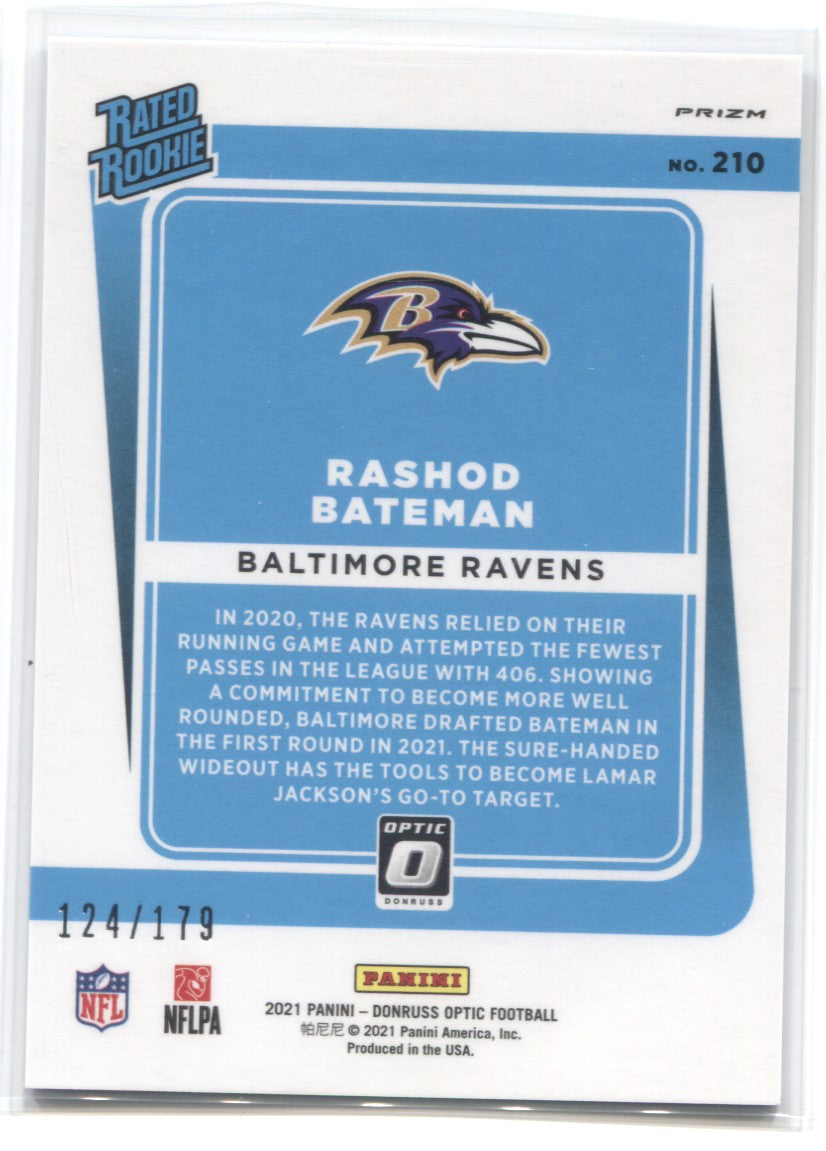 Panini America Rashod Bateman Baltimore Ravens Autographed 2021 Panini  Donruss #265 Beckett Fanatics Witnessed Authenticated 10 Rookie Card