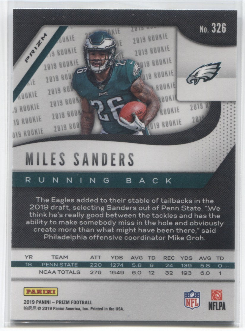 2020 Panini Donruss Miles Sanders Philadelphia Eagles Jersey Card