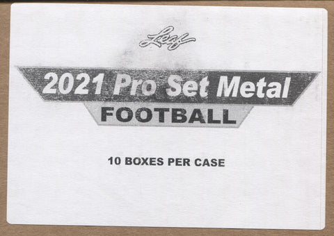 2021 Leaf Pro Set Metal Football Hobby, 10 Box Case