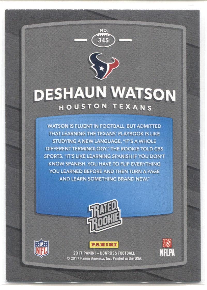 2017 Rated buy Rookie Deshaun Watson card