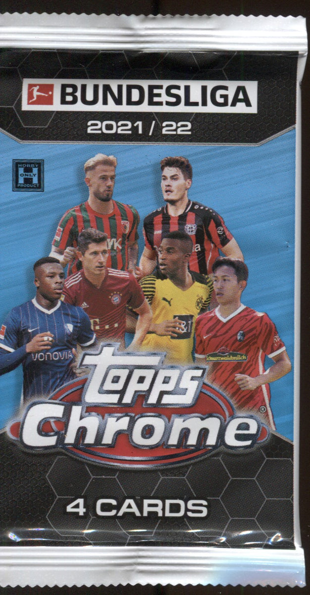 2021-22 Topps Chrome Bundesliga League Soccer Hobby, Pack