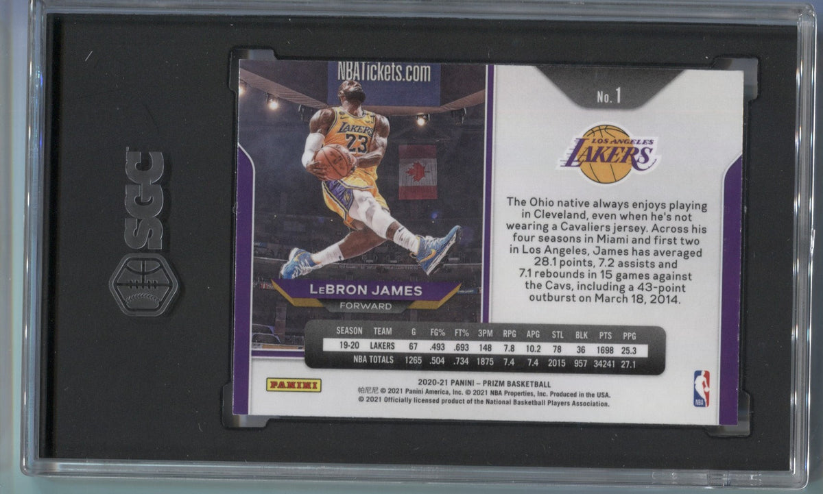 2020-21 Panini Prizm #1 LeBron James Basketball Card Lakers - Kobe Tribute  Dunk