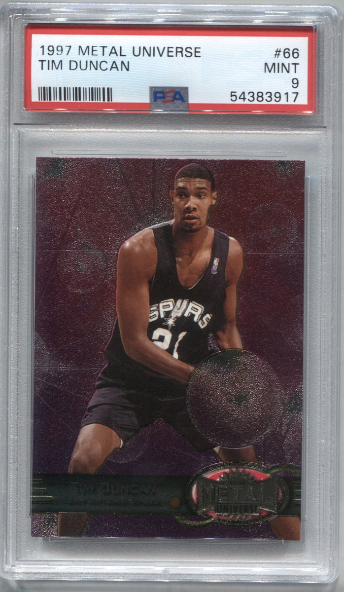 Tim Duncan PSA-9 1997 Metal Universe #66 selling Rookie Card MINT