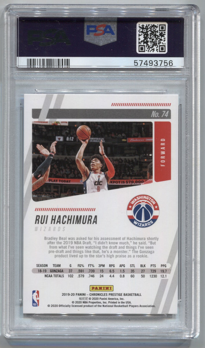 2019-20 Rui Hachimura Panini Chronicles Prestige ROOKIE RC PSA 10 #74