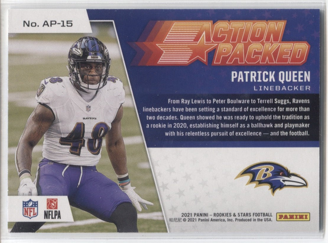 2021 Patrick Queen Panini Rookies & Stars TRUE BLUE ACTION PACKED 48/4