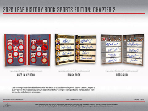 2025 Leaf History Book Sports Edition Chapter 2 Hobby, 10 Box Case *RELEASES 10/22*