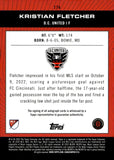 2023 Kristian Fletcher Autograph Topps MLS Soccer ROOKIE PITCH PRODIGIES #174 DC UNITED RC AUTO