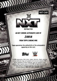 2026 Zaria Autograph Topps Chrome WWE NXT AUTO #NXT-ZAR NXT