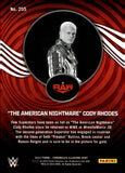 2023 The American Nightmare Cody Rhodes Panini Chronicles WWE ILLUSIONS RED 019/199 #255 MONDAY NIGHT RAW