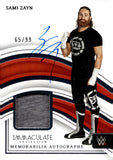 2023 Sami Zayn Autograph Relic Panini Immaculate MEMORABILIA AUTOGRAPHS 65/99 #MA-SZN MONDAY NIGHT RAW AUTO RELIC