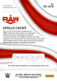 2023 Apollo Crews Relic Panini Immaculate Collection STANDOUT MEMORABILIA HOLO GOLD 06/10 #SS-ACR RELIC MONDAY NIGHT RAW