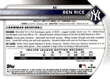 2025 Ben Rice Bowman Chrome REFRACTOR RED LOGO ROOKIE 2 #85 NEW YORK YANKEES