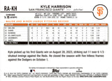 2024 Kyle Harrison Autograph Topps Chrome ROOKIE 1 #RA-KH AUTO SAN FRANCISCO GIANTS