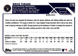 2023 Brice Turang Topps Chrome PURPLE SONAR 095/275 ROOKIE #170 MILWAUKEE BREWERS