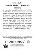 2022 Sir Garfield Sobers (Sir Gary) Sports Kings Gum #126 CRICKET