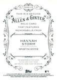 2016 Hannah Storm Relic Topps Allen & Ginter #FSRA-HS SPORTSCASTER