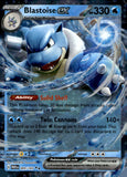 2023 Blastoise EX Pokemon Scarlet & Violet 151 HOLO ENGLISH #009/165 DOUBLE RARE