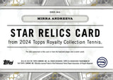 2024 Mirra Andreeva Rookie Relic Topps Royalty Tennis STAR RELICS ROOKIE 62/75 #SRR-MA
