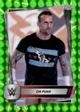 2025 CM Punk Topps Chrome WWE GREEN GEOMETRIC REFRACTOR 58/75 #98 MONDAY NIGHT RAW