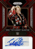 2024 Greg "The Hammer" Valentine Autograph Panini Prizm WWE SENSATIONAL SIGNATURES AUTO RED PRIZM 73/99 #SS-GHV LEGENDS