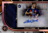 2023 Pablo Torre Autograph Relic Rookie Topps Museum UEFA CHAMPIONS LEAGUE SOCCER MOMENTUS MATERIAL 135/199 #MMJA-PT ROOKIE FC BARCELONA