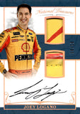 2017 Joey Logano Relic Autograph Panini National Treasures Racing DUAL FIRESUIT AUTO RELIC GOLD 10/10 #DFS-JL TEAM PENSKE