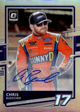 2021 Chris Buescher Autograph Panini Donruss Racing OPTIC HOLO AUTO 42/99 HOLO SILVER #33