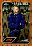 2024 Nigel Mansell Topps Chrome Formula 1 ORANGE RAYWAVE 01/25 #199 LEGENDS